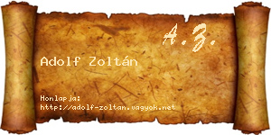 Adolf Zoltán névjegykártya