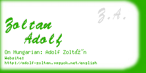 zoltan adolf business card